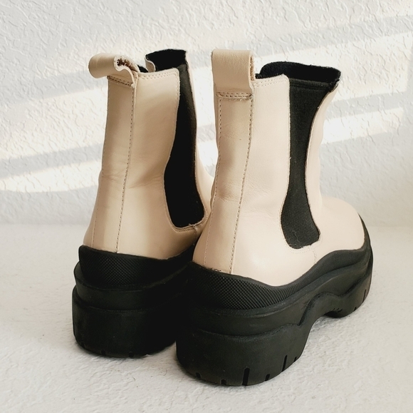 H&M Leather Chelsea Ankle Platform Pull On Moto Booties size 39EU/9US - Picture 5 of 14